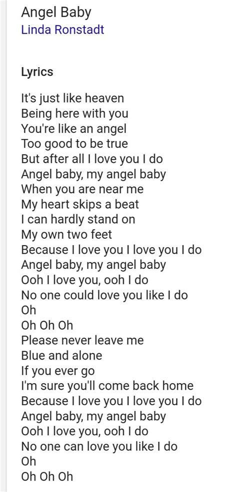 angel baby lyrics|More.